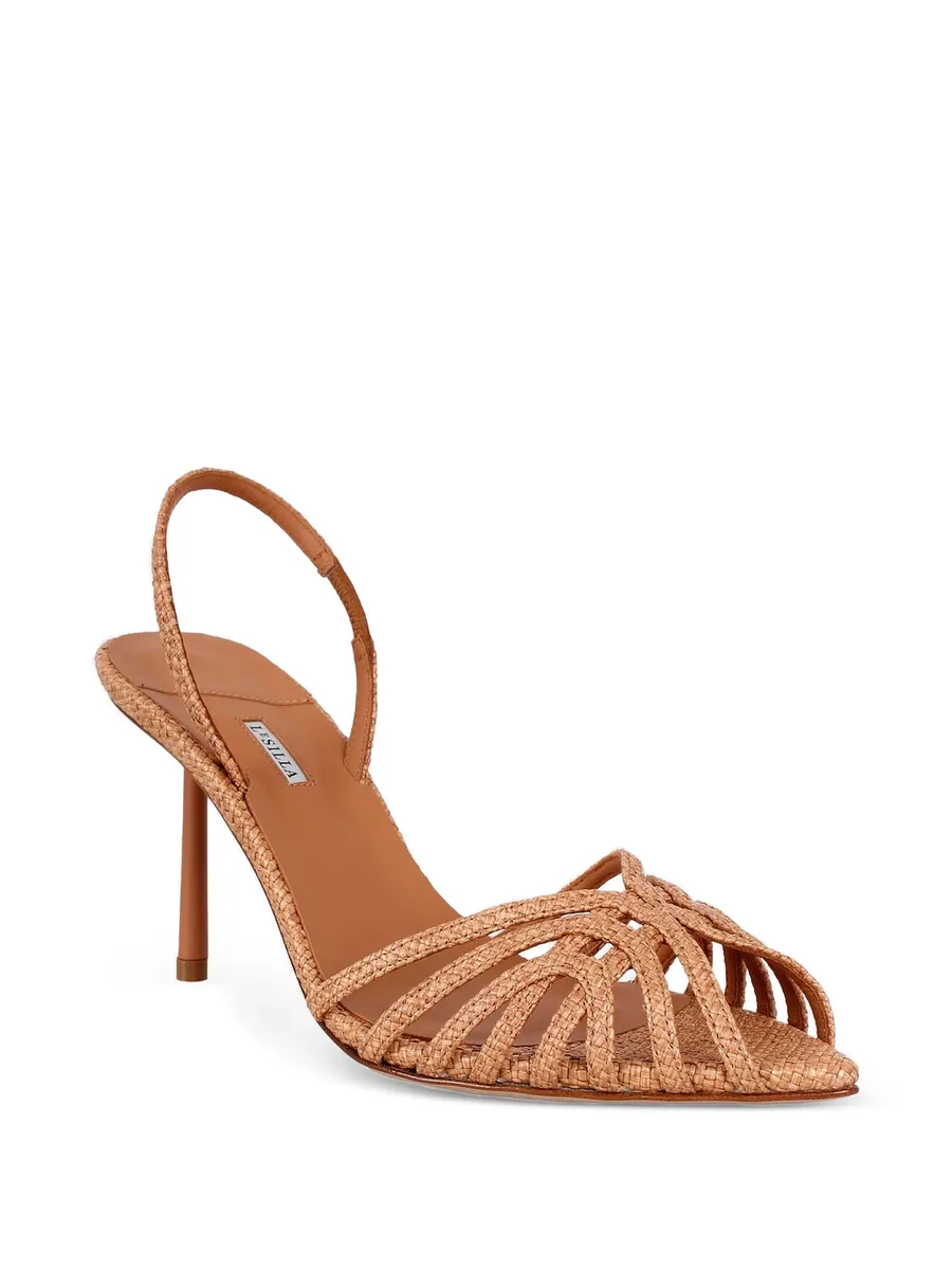 Embrace Panama 80mm woven raffia sandals 4