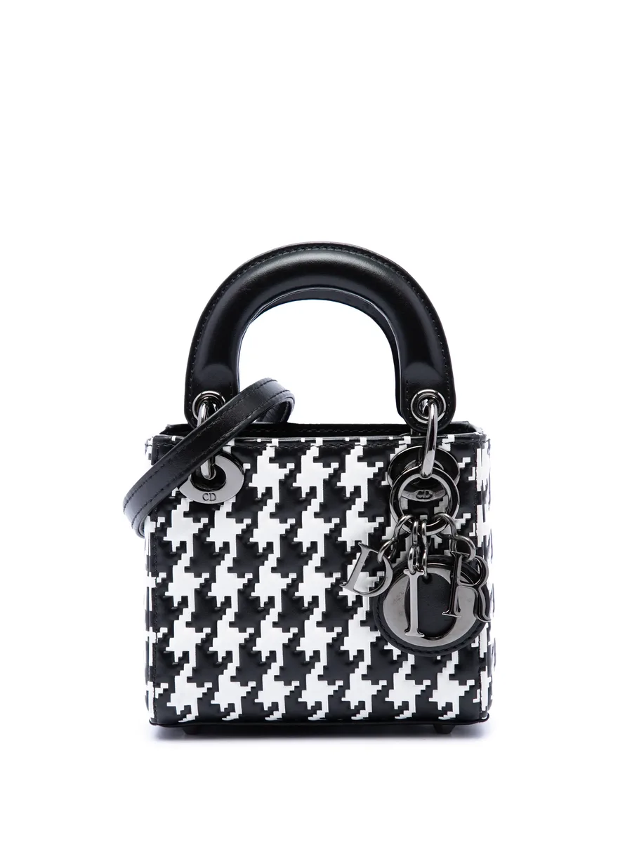 2022 Micro Calfskin Houndstooth Embossed Macro Lady Dior satchel 1