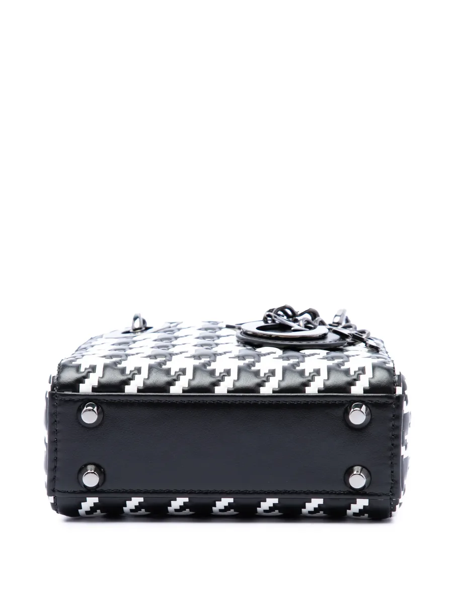 2022 Micro Calfskin Houndstooth Embossed Macro Lady Dior satchel 4