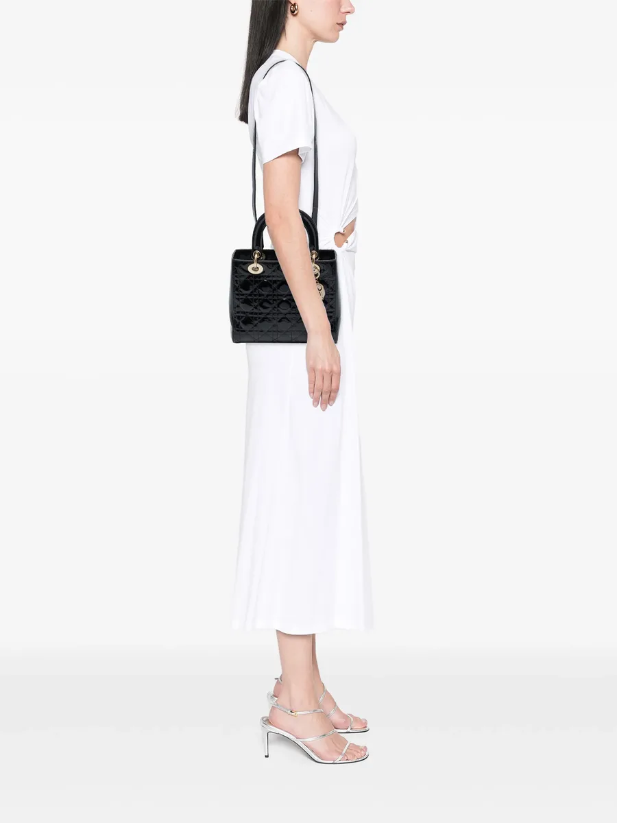 2014 Medium Patent Cannage Lady Dior satchel 2