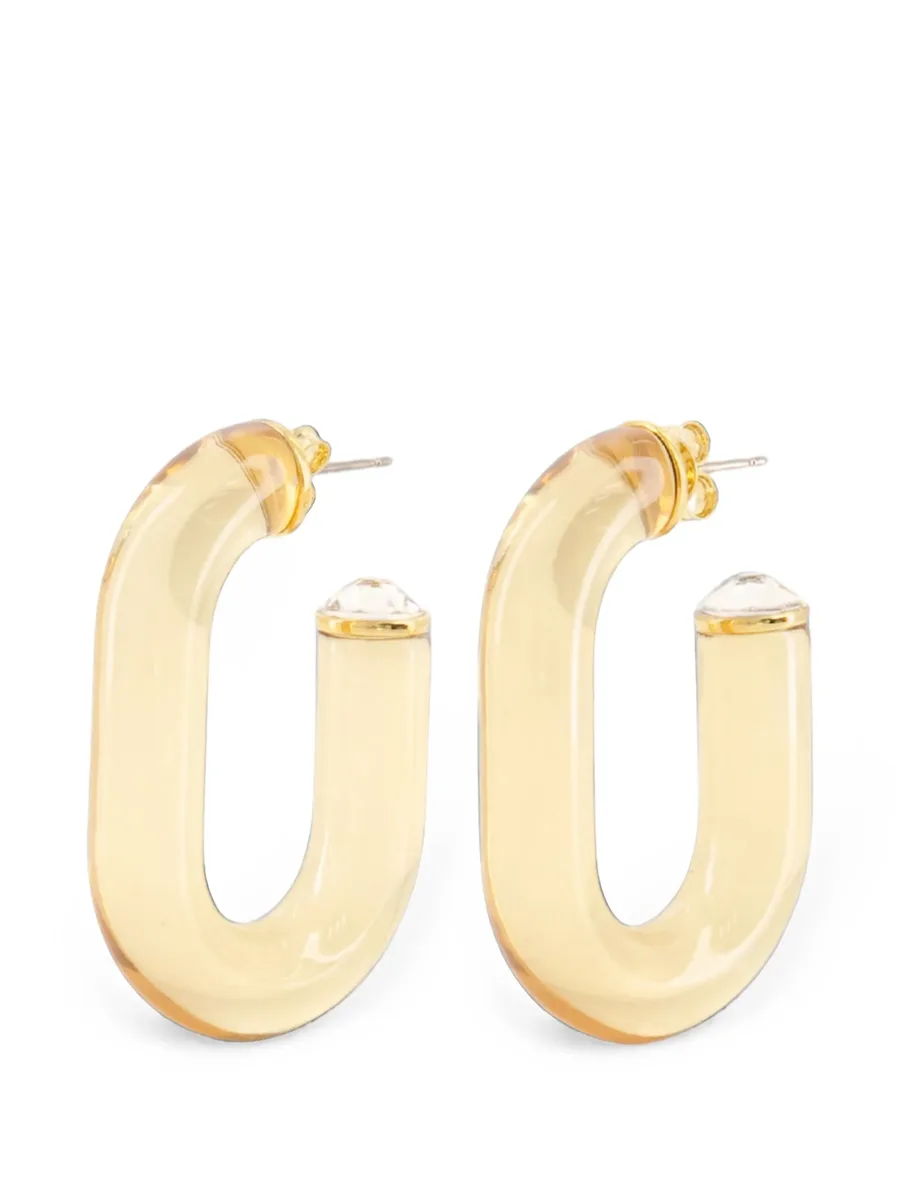 crystal-embellished oval hoop earrings 1