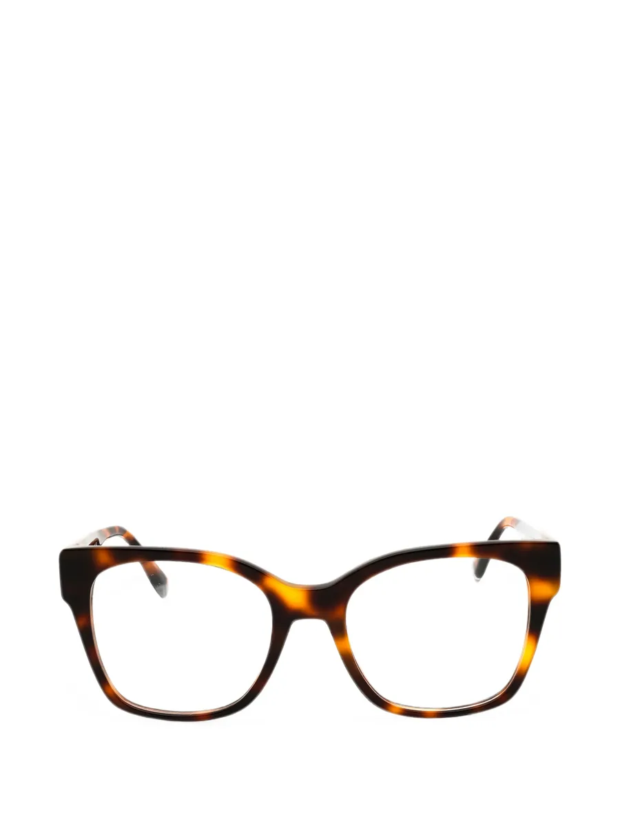 tortoiseshell-effect rectangle-frame glasses 1