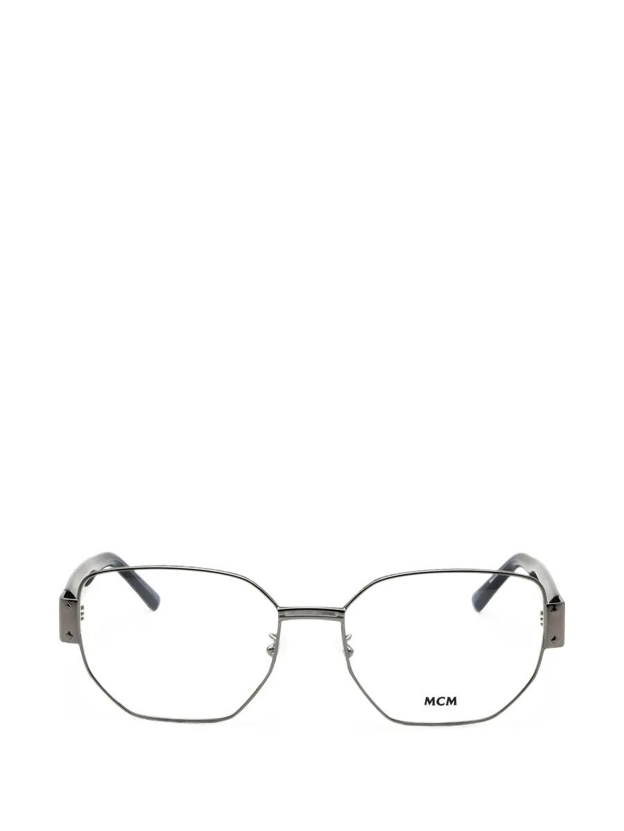 geometric-frame glasses 1