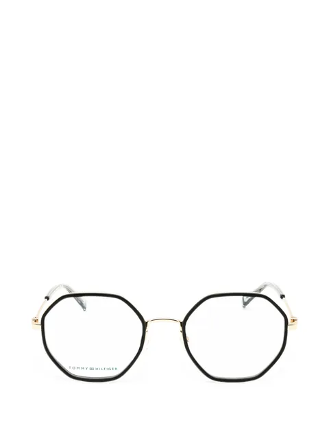 geometric-frame glasses