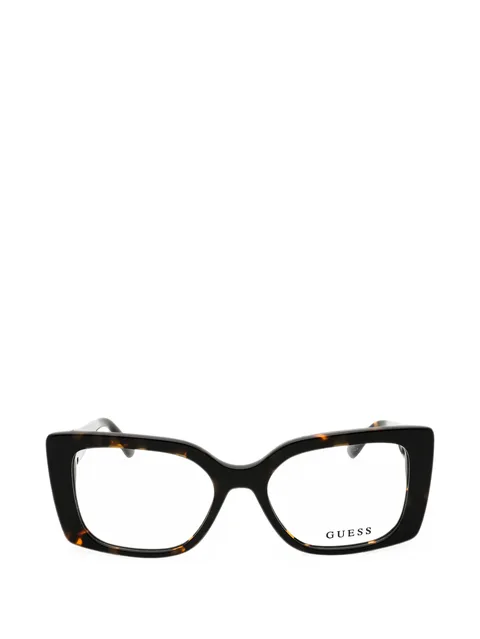 tortoiseshell-effect rectangle-frame glasses