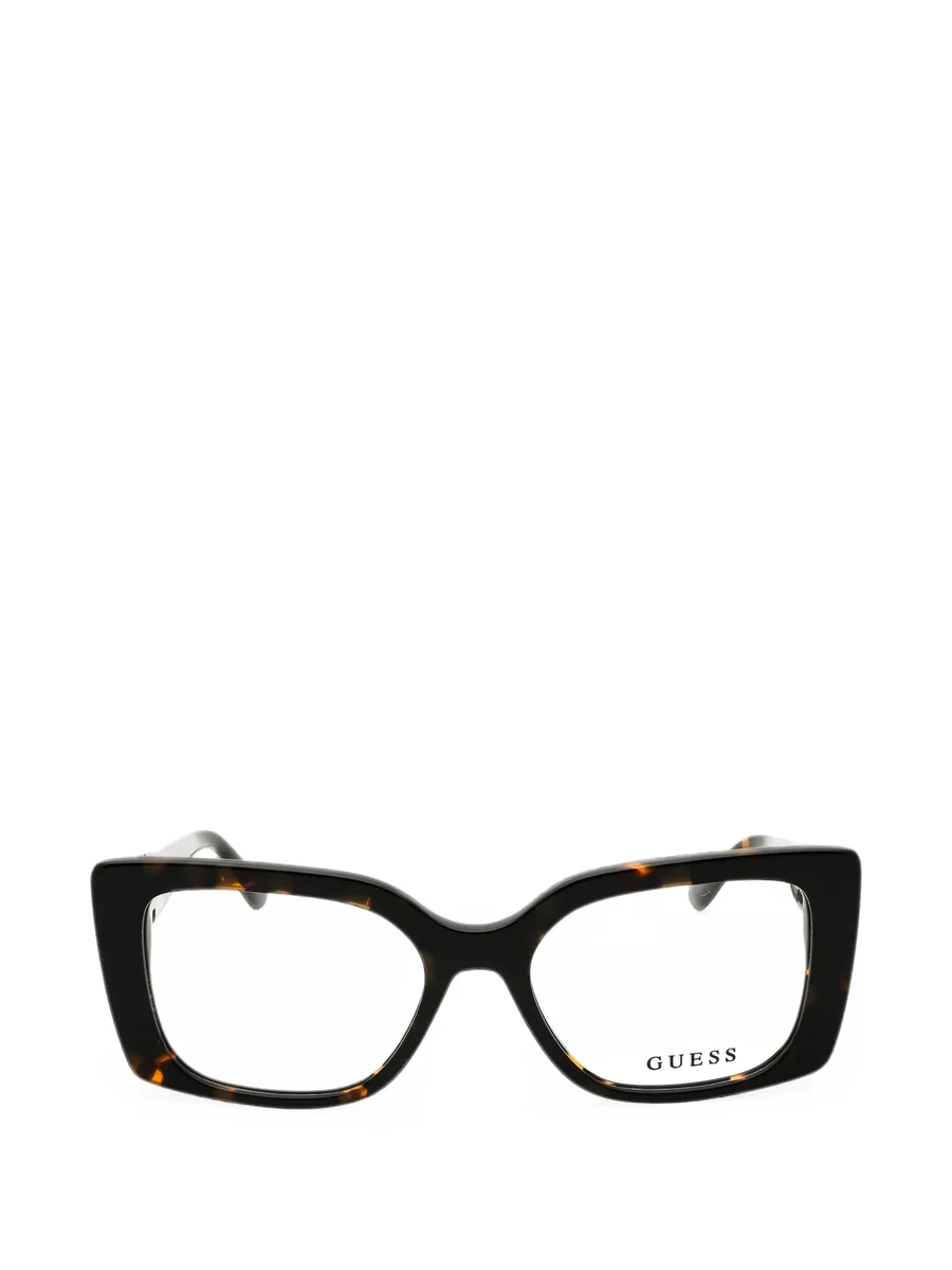 tortoiseshell-effect rectangle-frame glasses 1