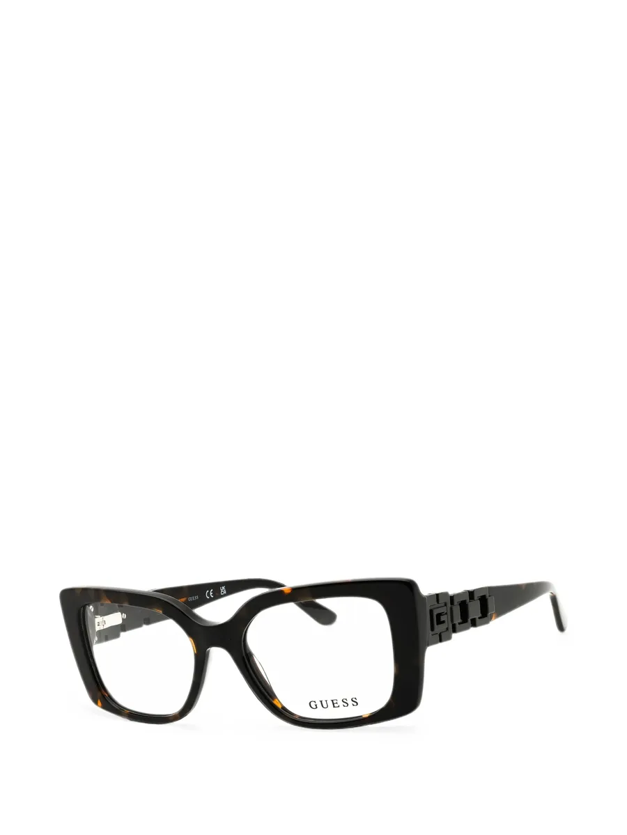 tortoiseshell-effect rectangle-frame glasses 2