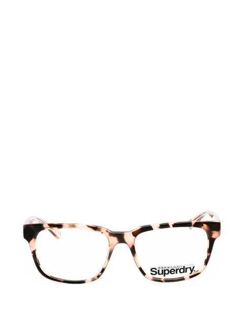 tortoiseshell-effect rectangle-frame glasses