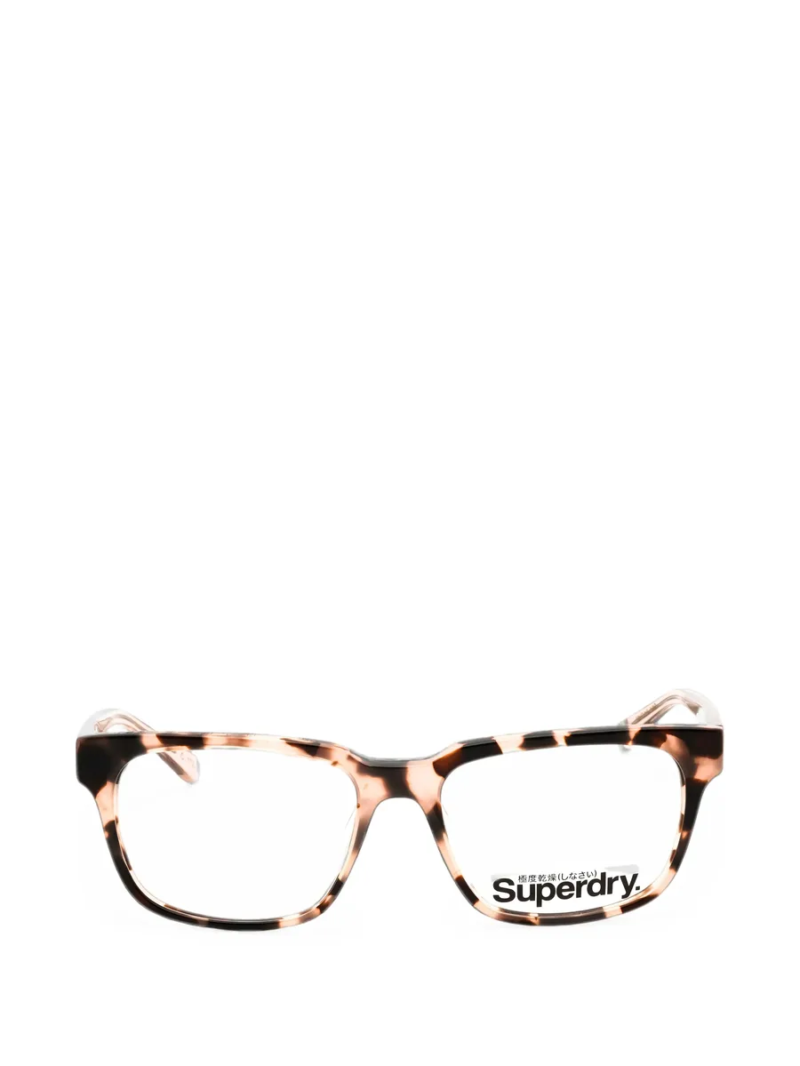 tortoiseshell-effect rectangle-frame glasses 1