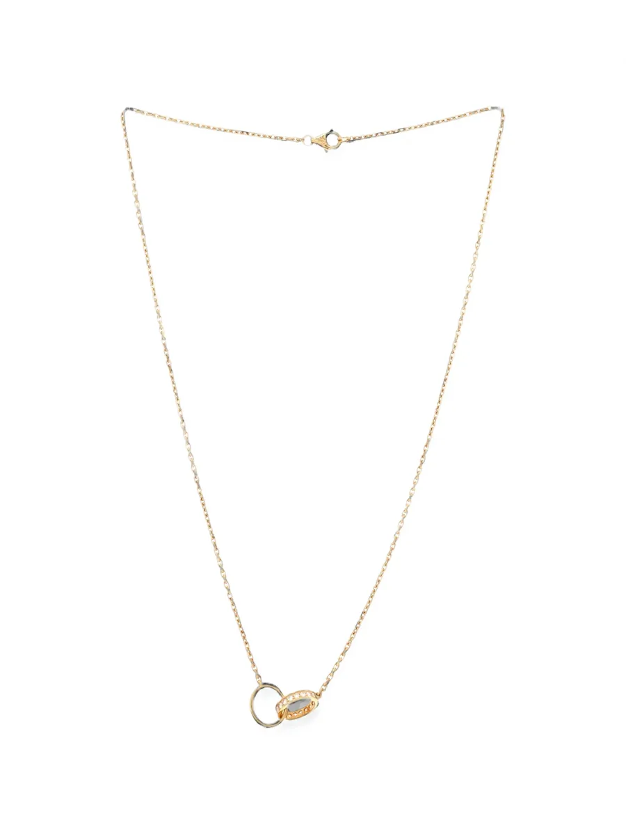 Love Interlocking 18K Yellow Gold and Diamonds necklace 1