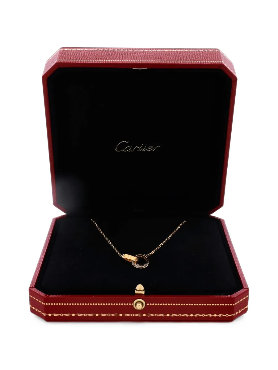 Love Interlocking 18K Yellow Gold and Diamonds necklace 3