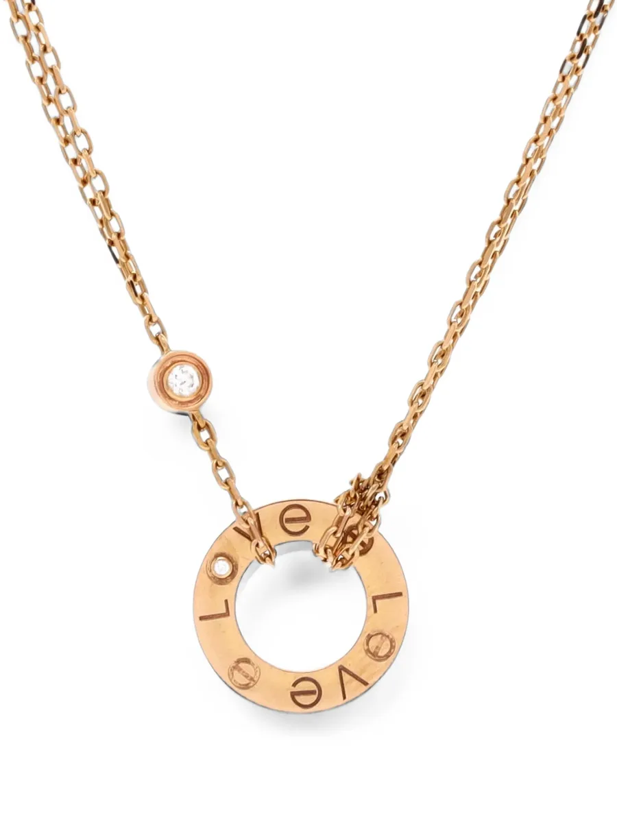 2 Diamonds Love Pendant 18K Rose Gold and Diamonds necklace 2