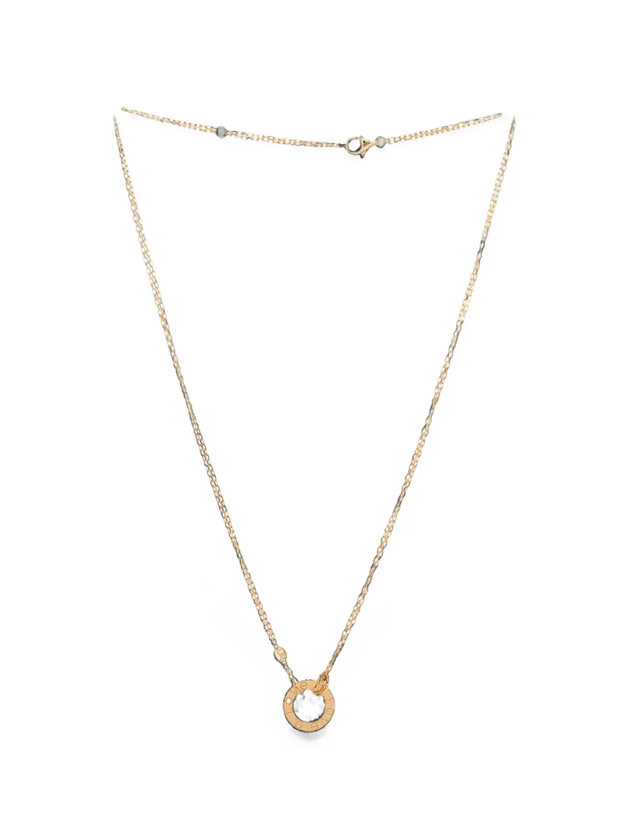 2 Diamonds Love Pendant 18K Yellow Gold and Diamonds necklace 1