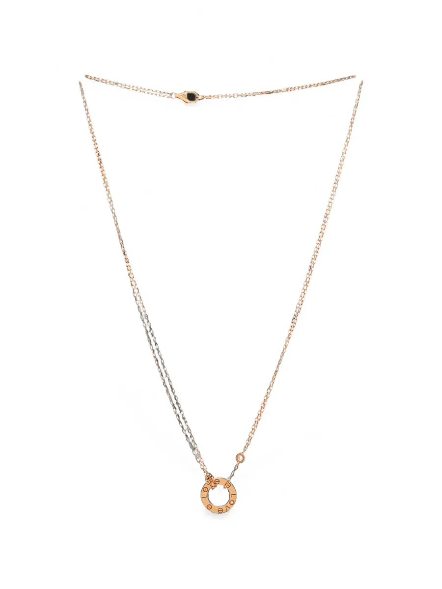 2 Diamonds Love Pendant 18K Rose Gold and Diamonds necklace 1