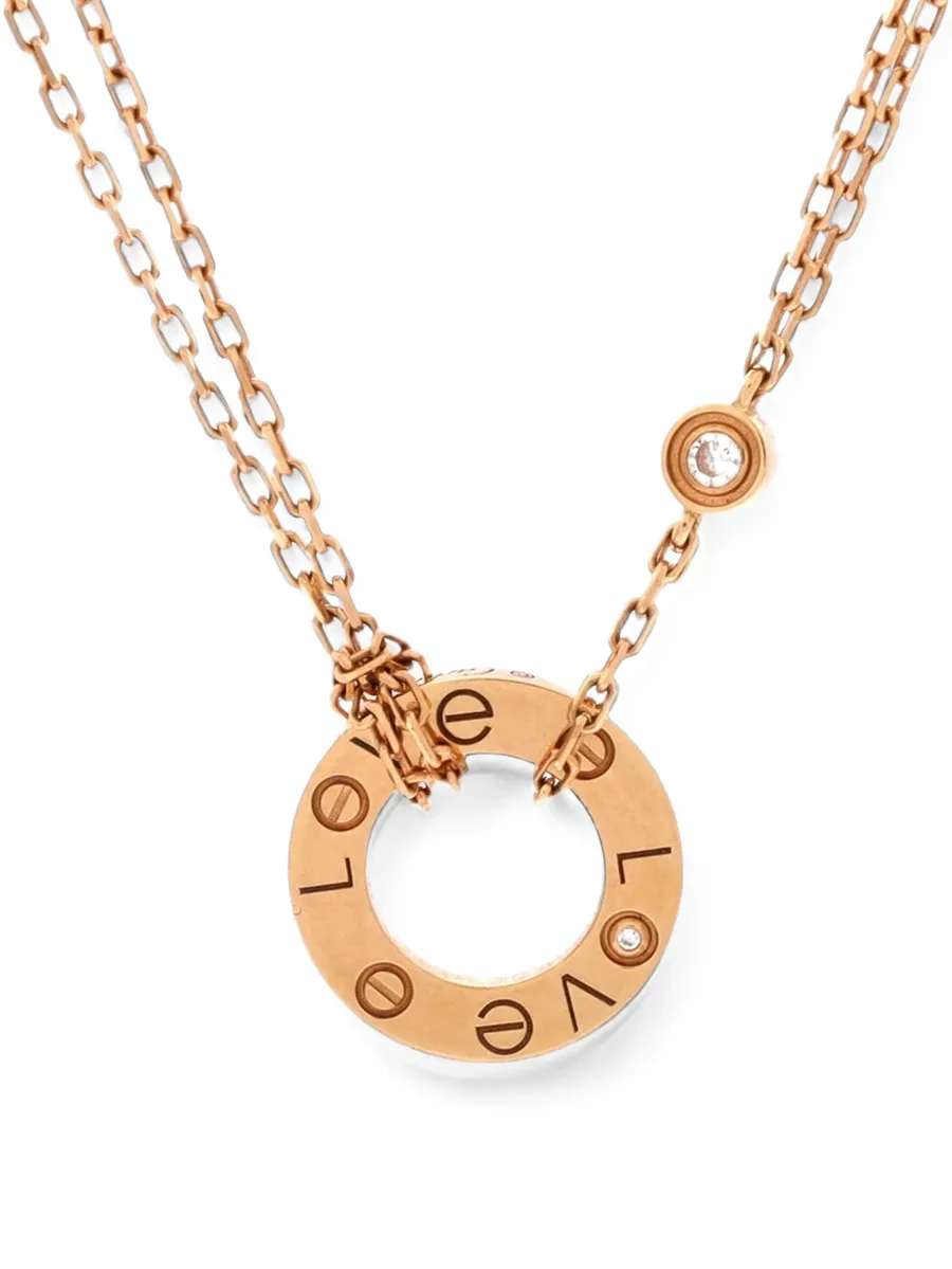 2 Diamonds Love Pendant 18K Rose Gold and Diamonds necklace 2