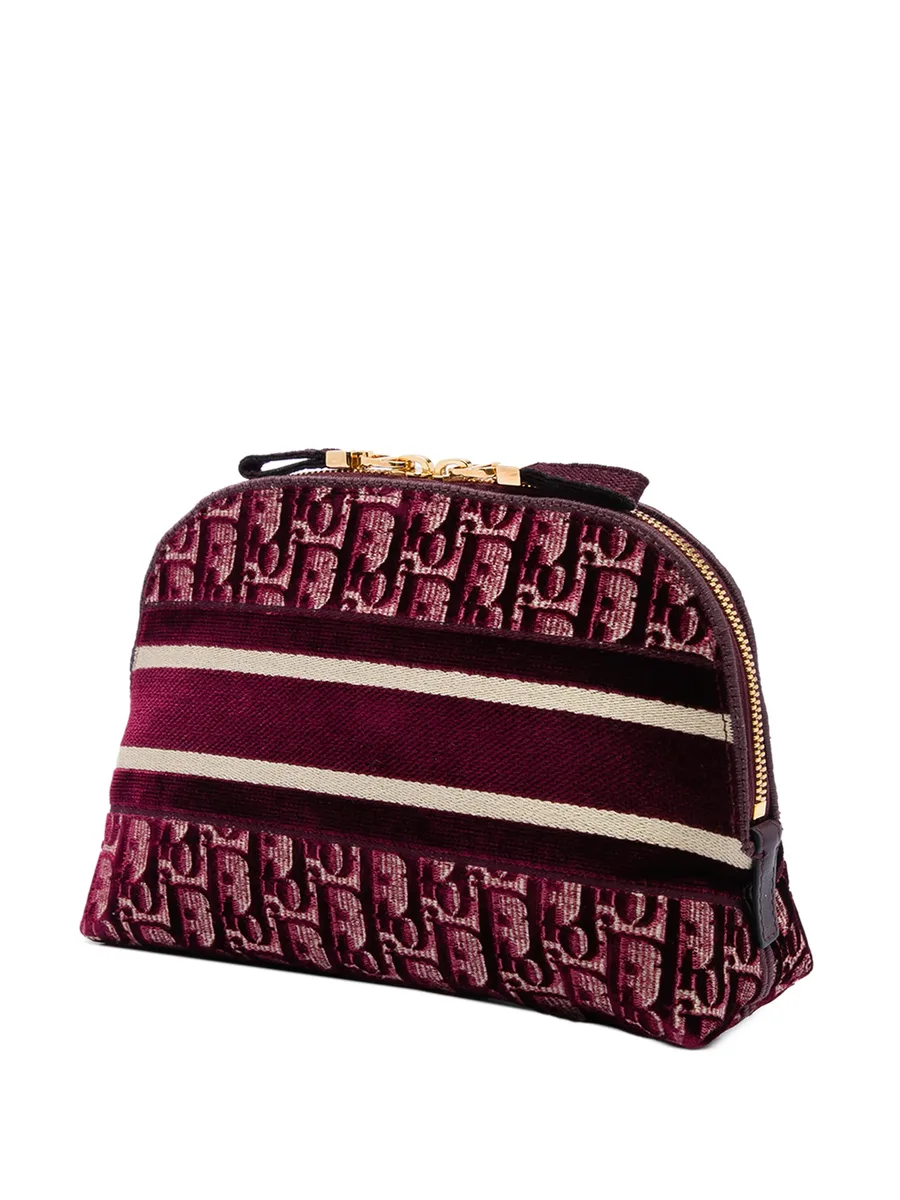 2021 Oblique Embroidered Velvet Cosmetic pouch 2