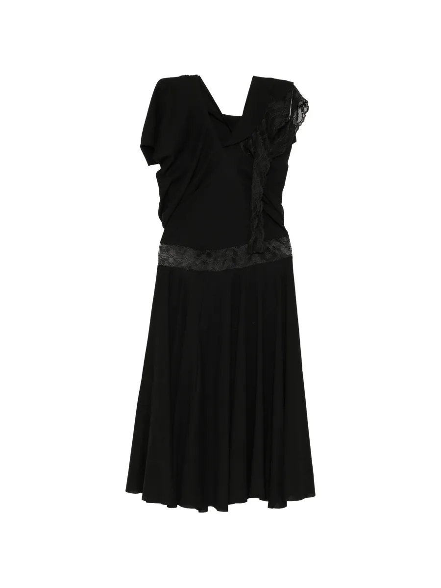ruffled lace-panelled dress 2