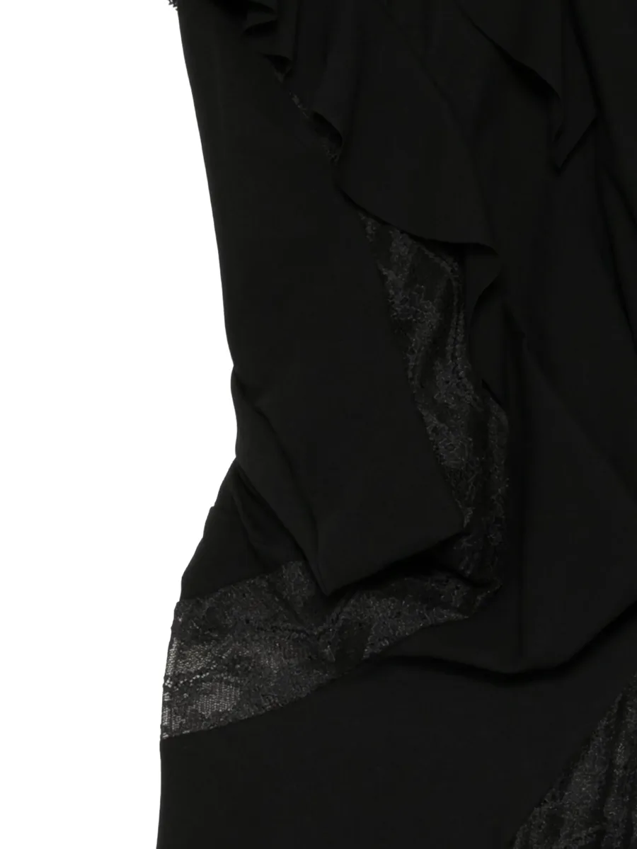 ruffled lace-panelled dress 3