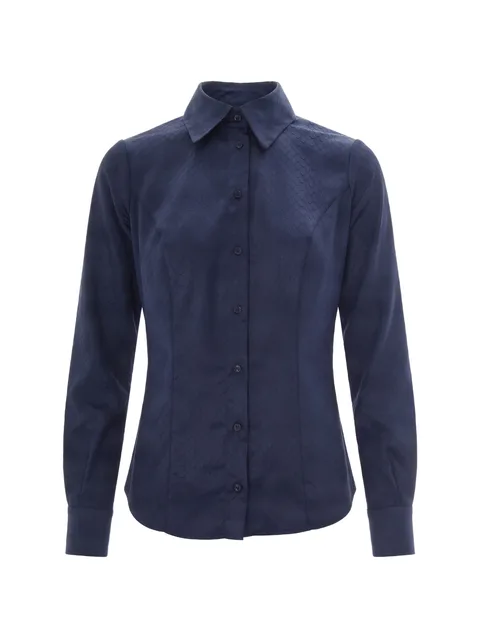 snake-effect long-sleeve shirt