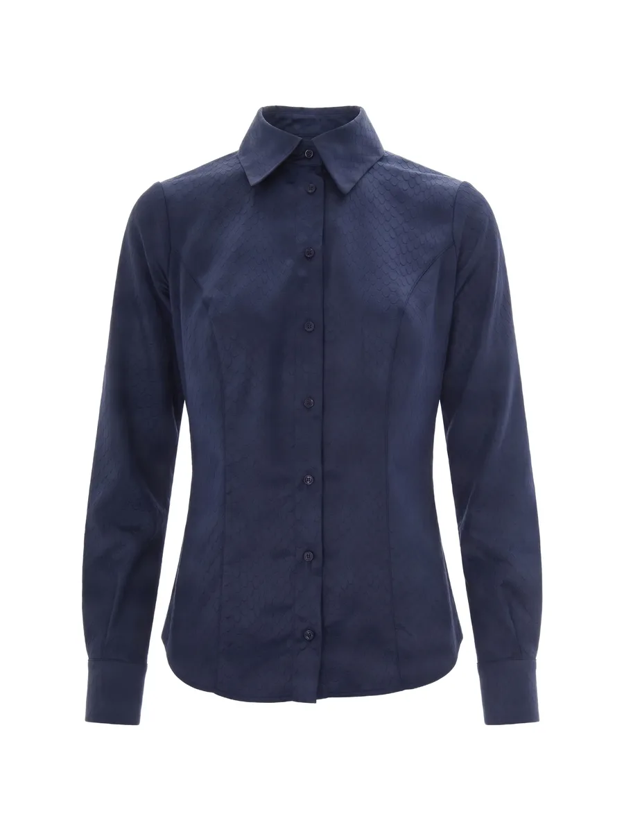snake-effect long-sleeve shirt 1