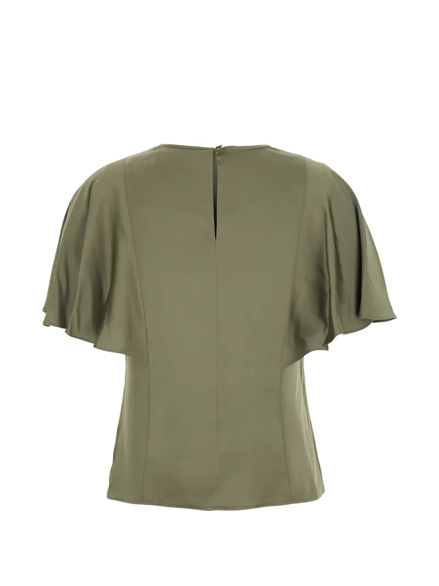 satin cape-sleeve blouse 2
