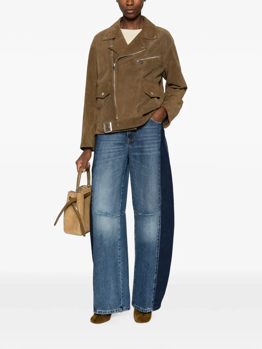 two-tone panelled jeans 1