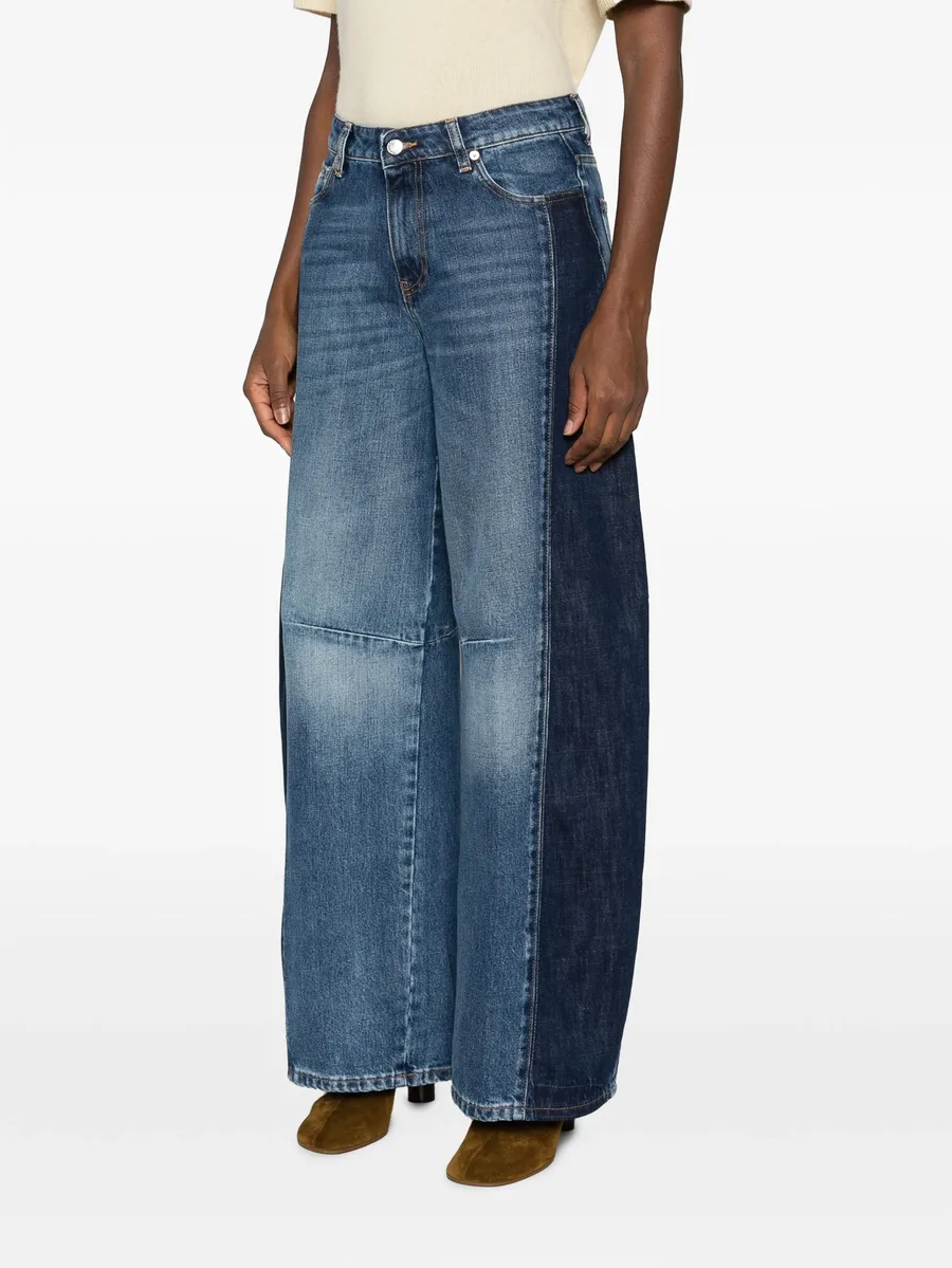 two-tone panelled jeans 2