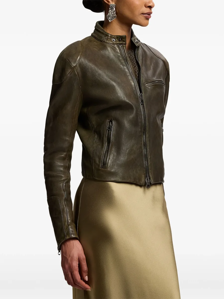 Orman quilted-sleeve leather jacket 4
