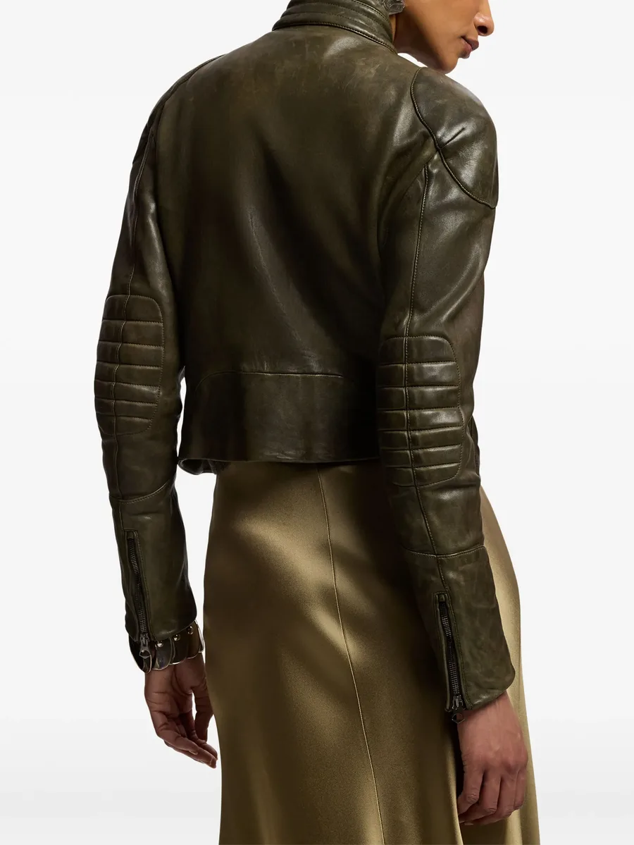 Orman quilted-sleeve leather jacket 5