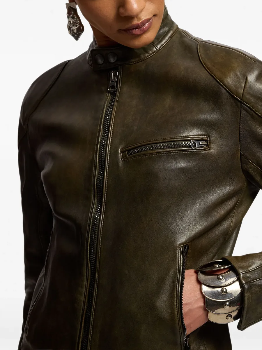 Orman quilted-sleeve leather jacket 6