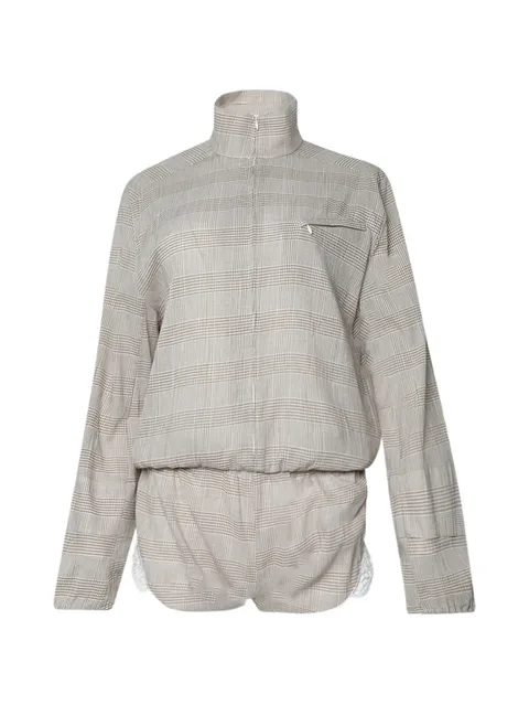 Batiste embroidered Prince of Wales check jumpsuit
