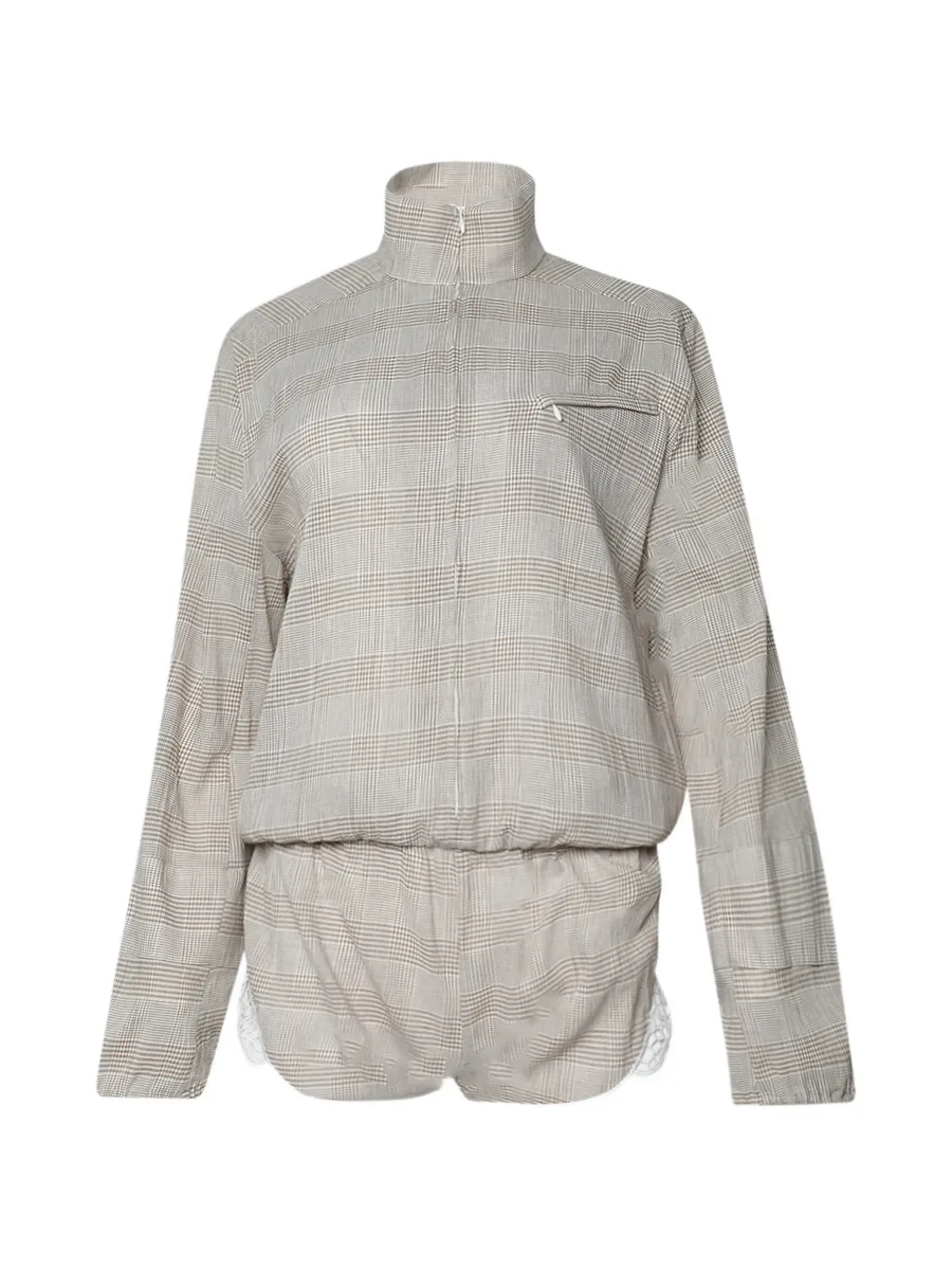 Batiste embroidered Prince of Wales check jumpsuit 1