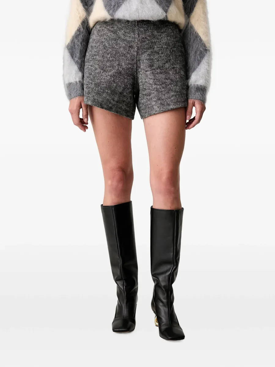 brushed-effect high-waist shorts 1