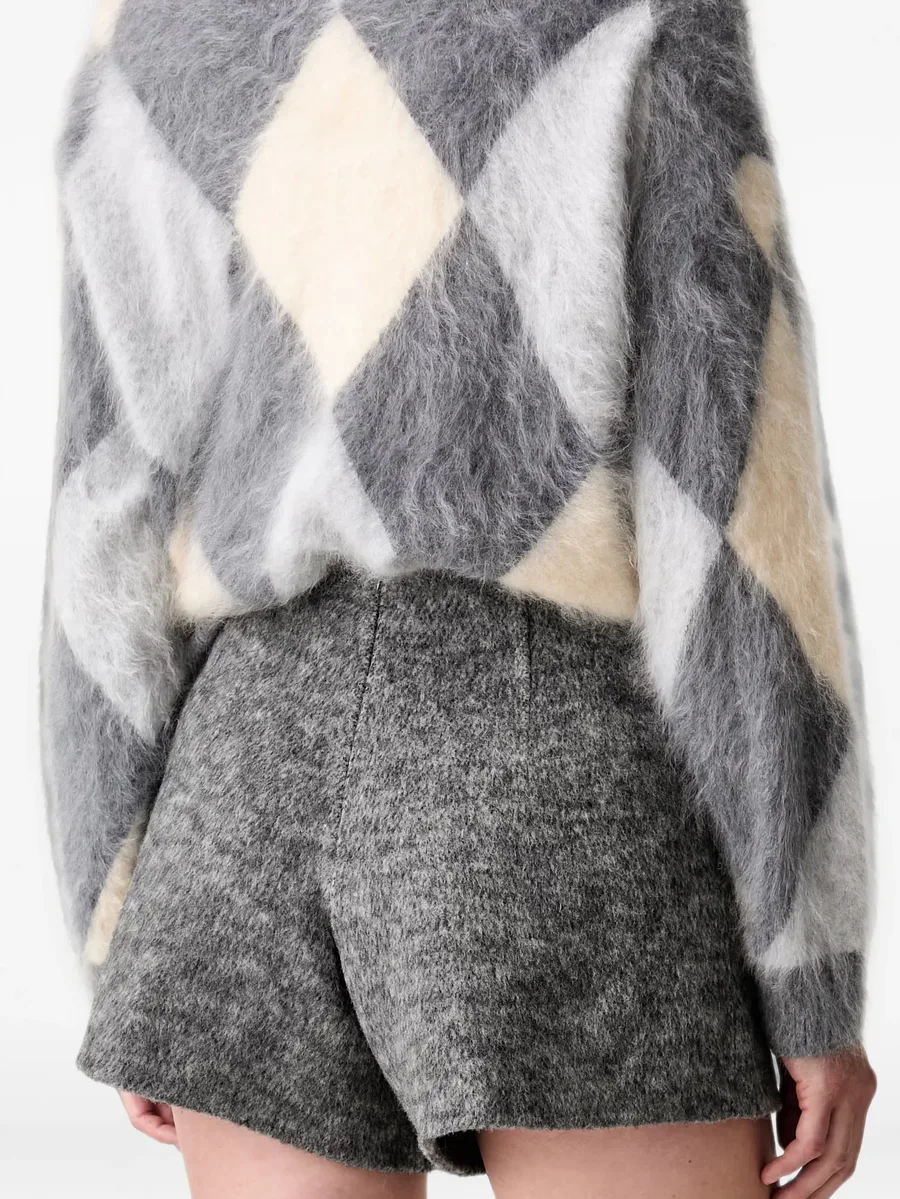 brushed-effect high-waist shorts 3