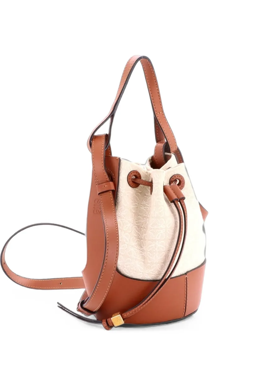Balloon Anagram Canvas and Leather Small bucket bag 1