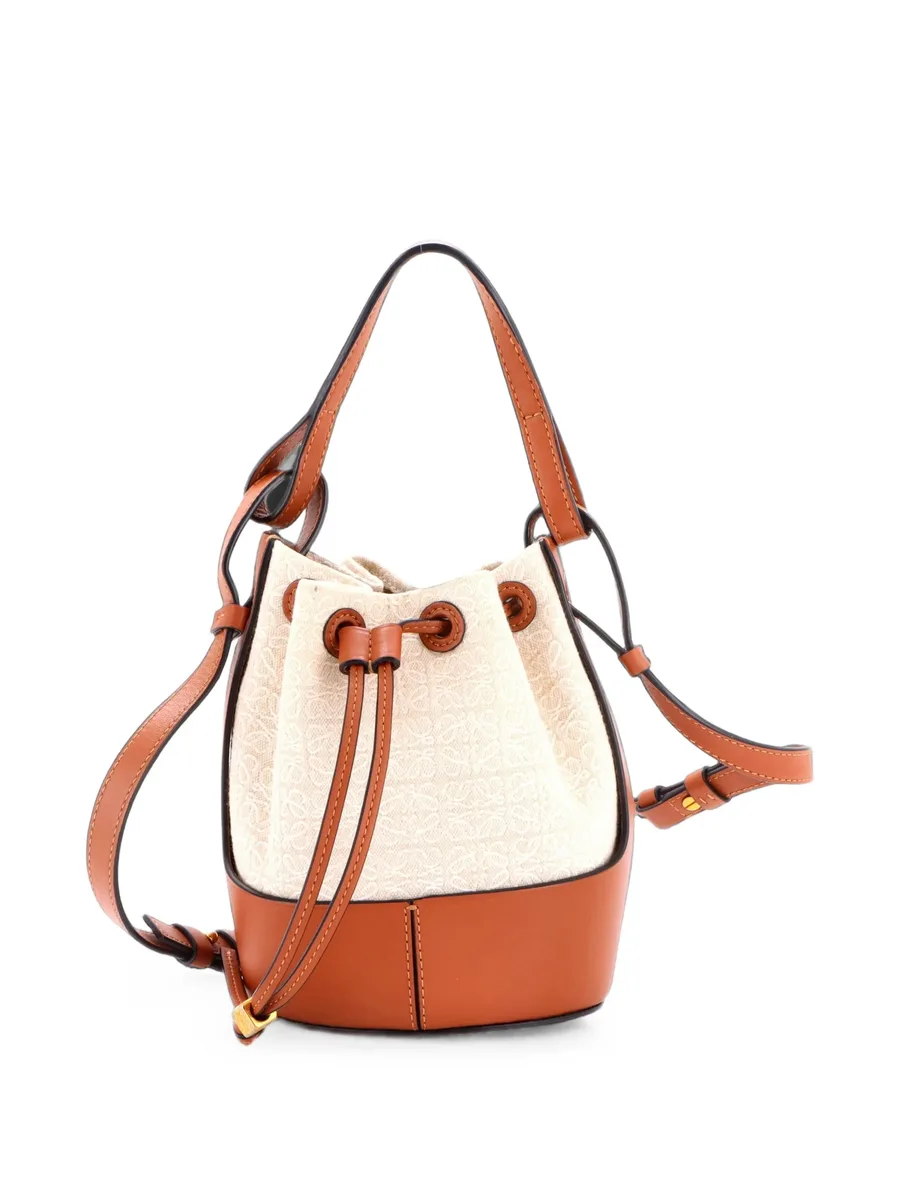 Balloon Anagram Canvas and Leather Small bucket bag 3