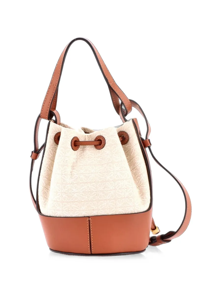 Balloon Anagram Canvas and Leather Small bucket bag 4