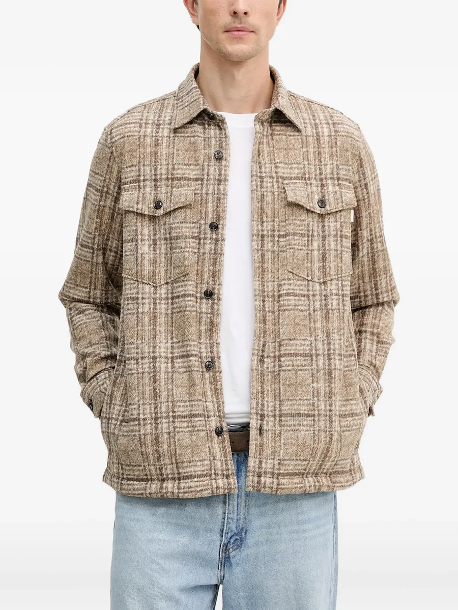 button-up check-pattern shirt jacket 1