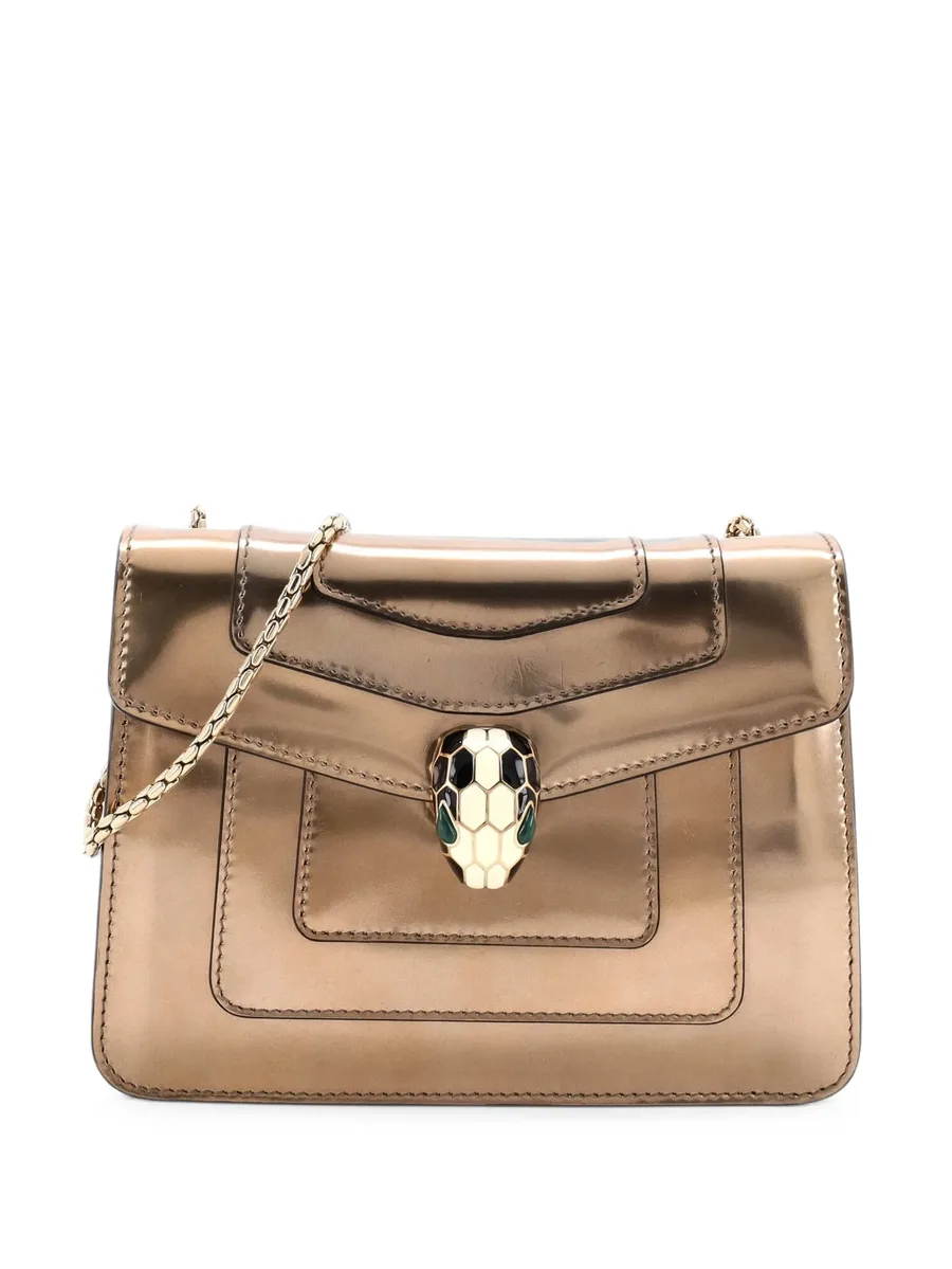 Serpenti Forever Square Metallic Leather Small shoulder bag 1