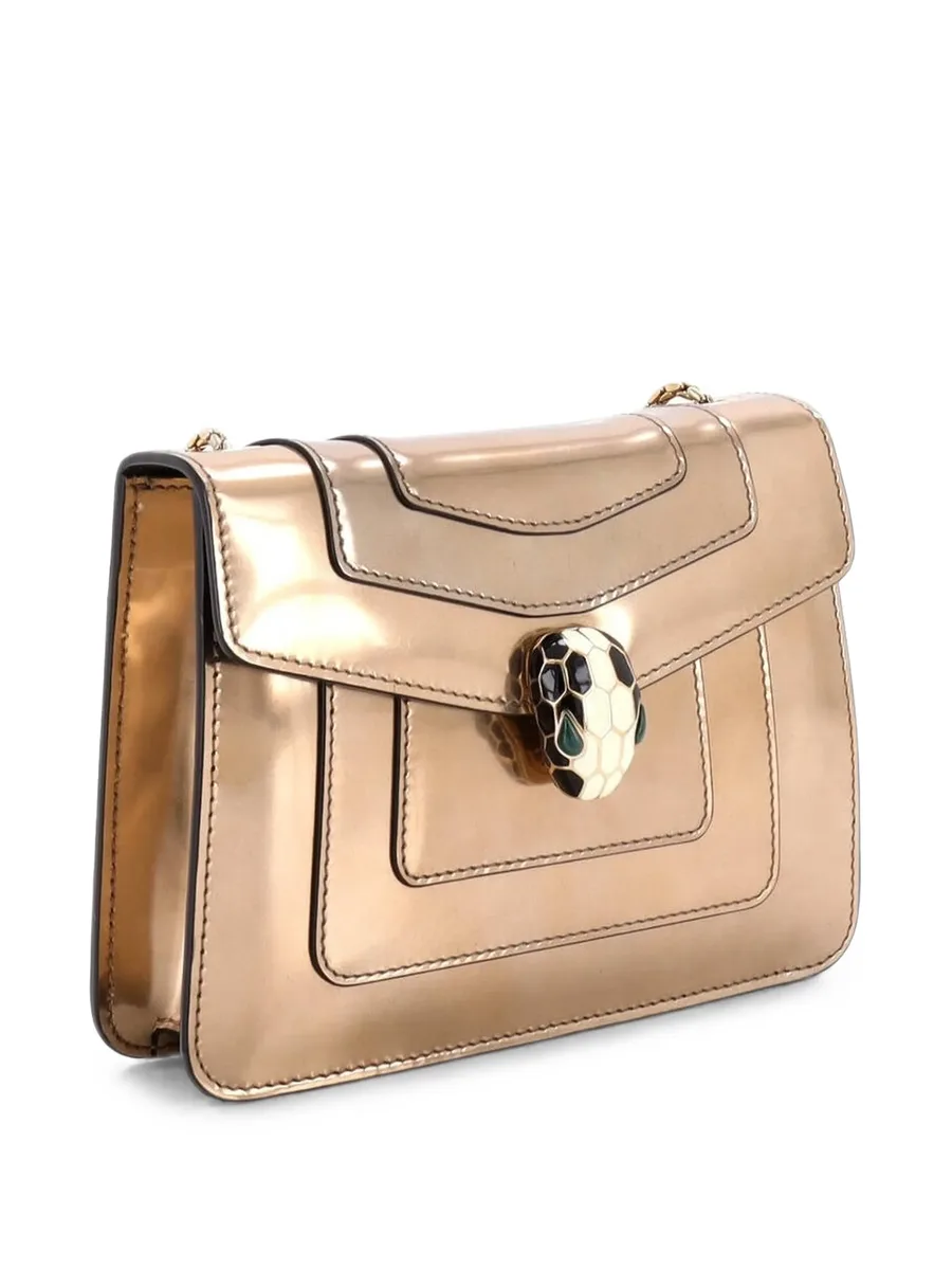Serpenti Forever Square Metallic Leather Small shoulder bag 3