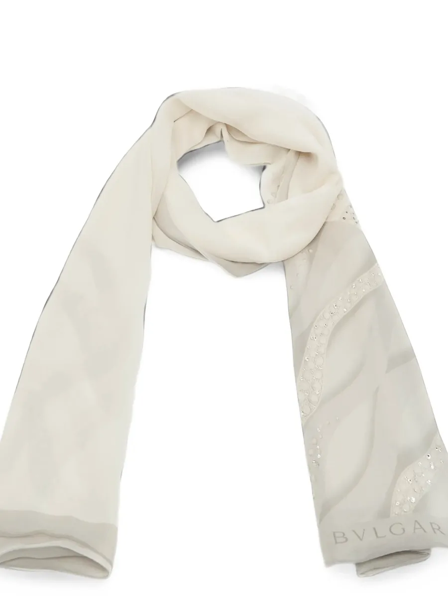 rhinestone-embellished silk scarf 2