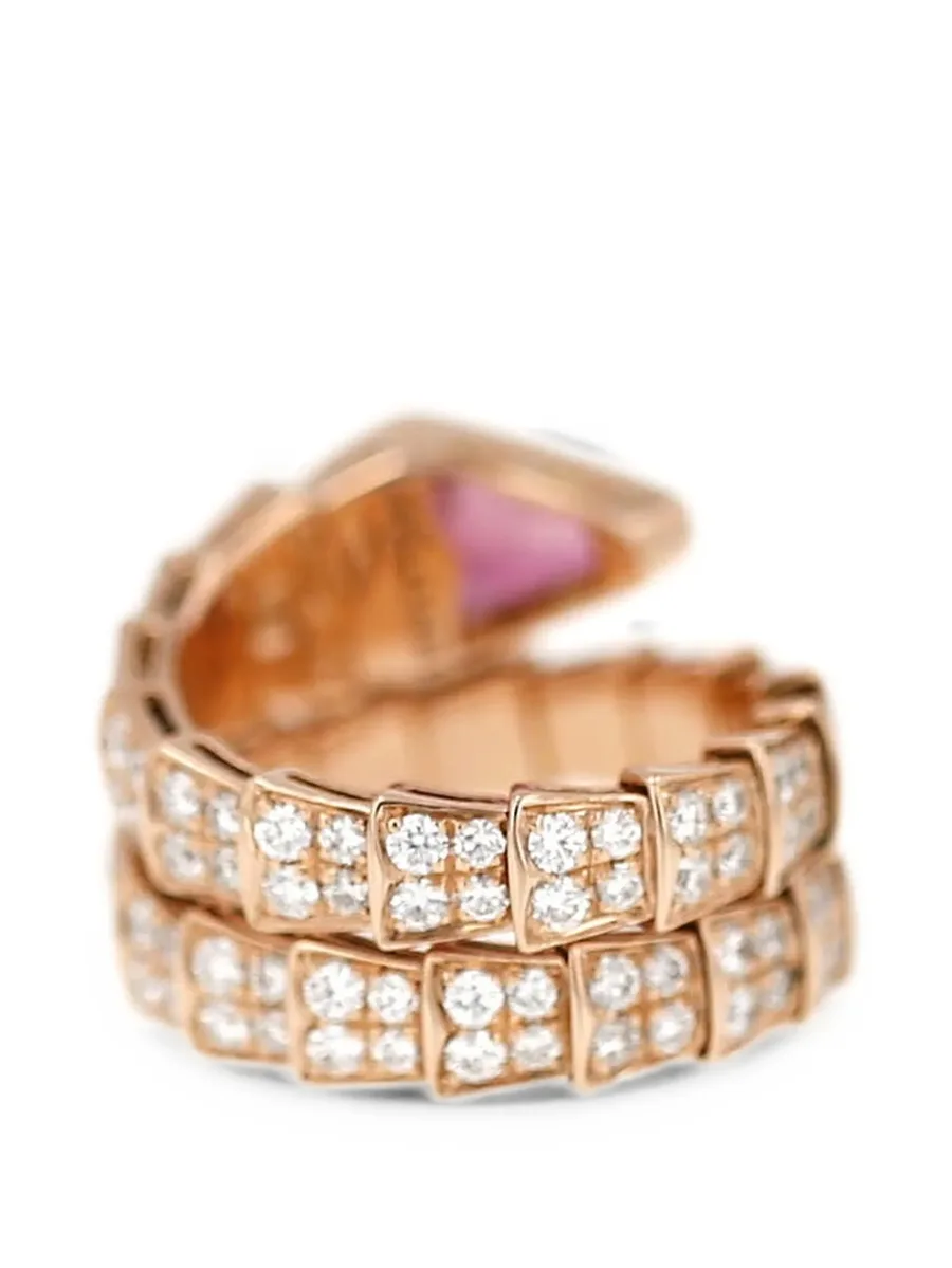 2020s Serpenti Viper tourmaline and diamond ring 2