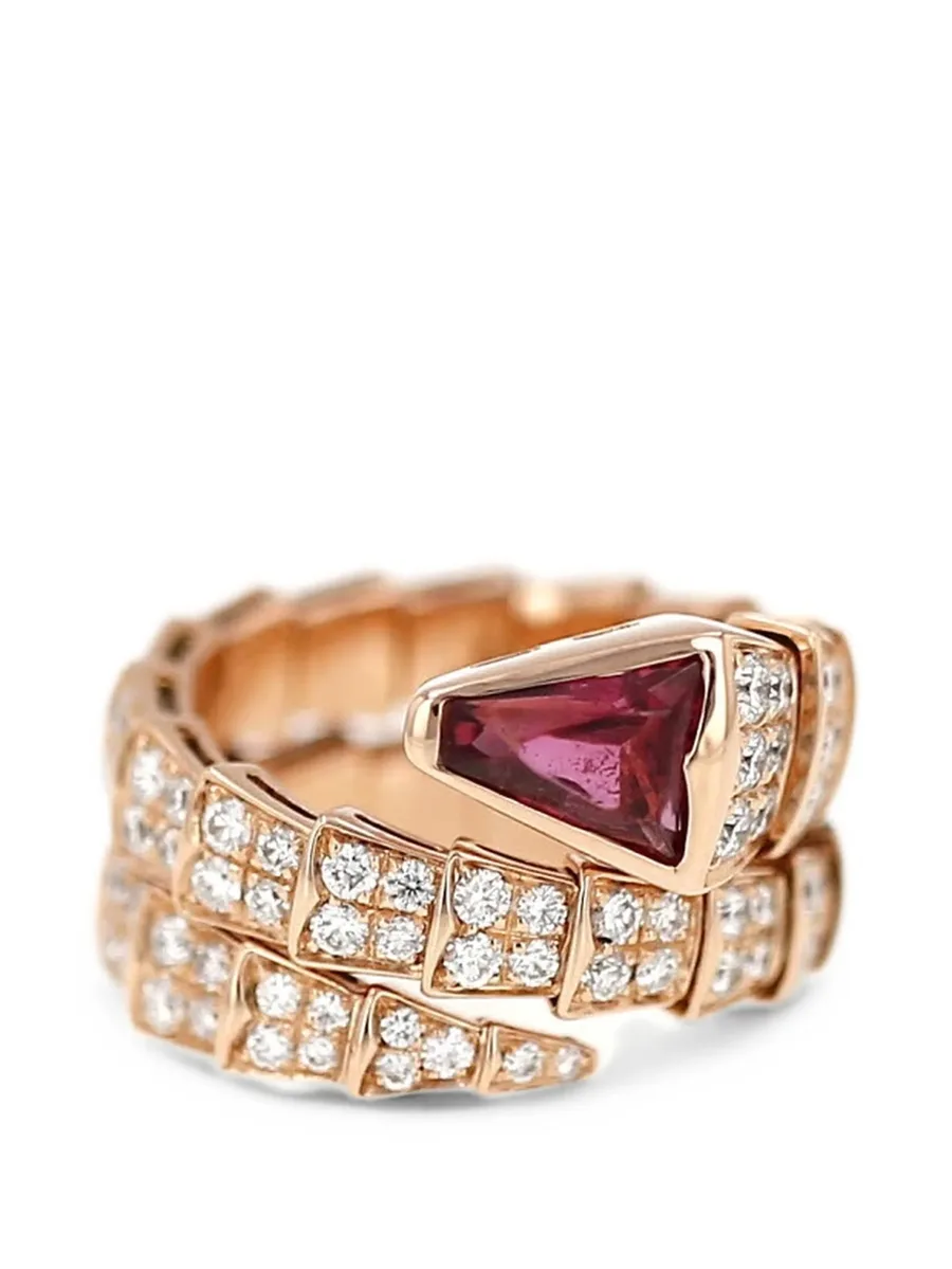 2020s Serpenti Viper tourmaline and diamond ring 5