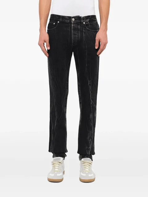 lightning-bolt-embroidery jeans