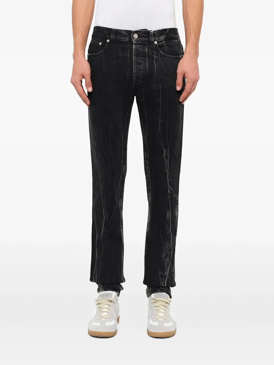 lightning-bolt-embroidery jeans 1