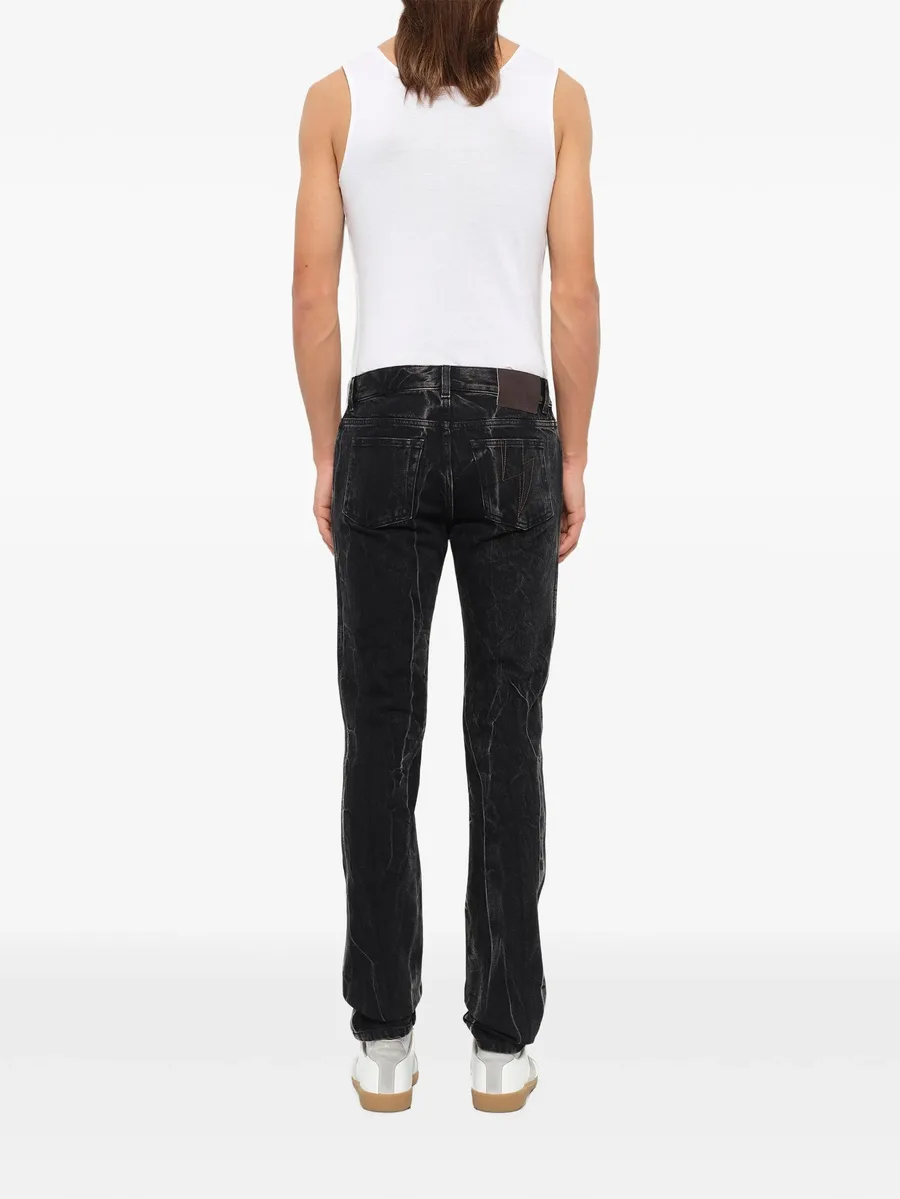lightning-bolt-embroidery jeans 3