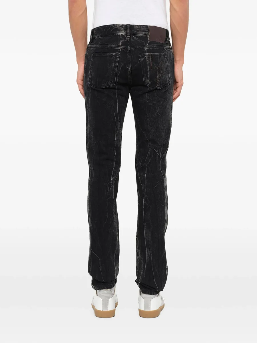 lightning-bolt-embroidery jeans 4