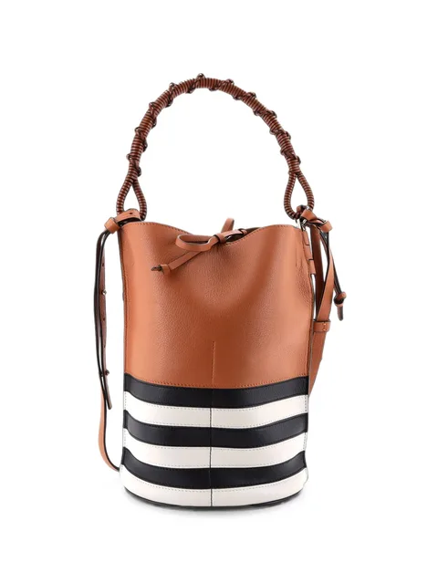 Gate Top Handle Leather Medium bucket bag