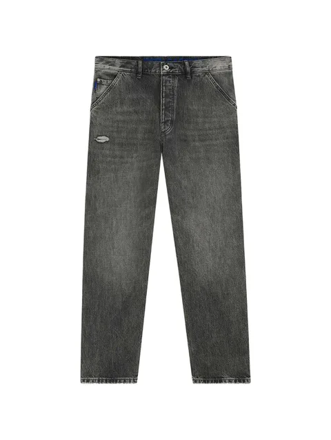 baggy-fit black jeans with carpenter details