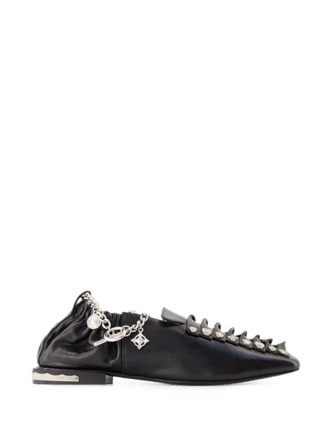 embellished leather ballet flats